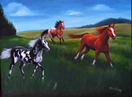 Running horses